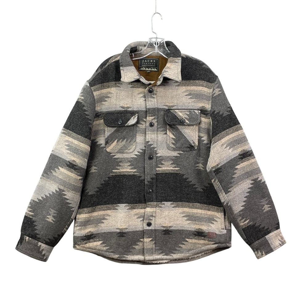Jachs NY Shirt Jacket Men's Large Aztec Southwestern Sherpa Wool Blend Outdoor